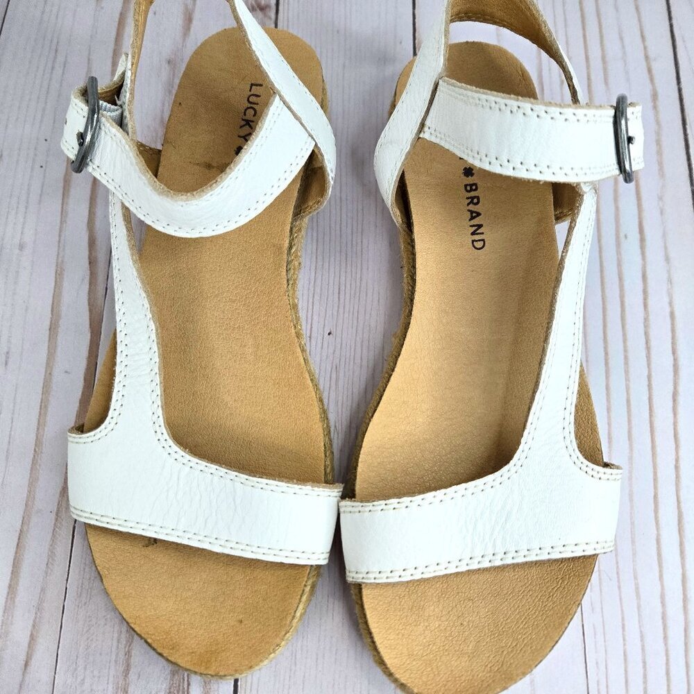 Lucky Brand Gabrien Leather Espadrilles Sandals Size 7M